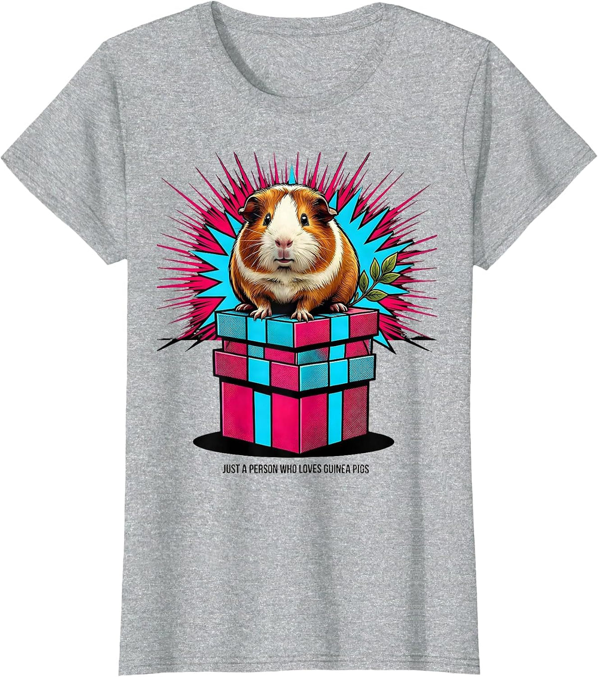 Just A Person Who Loves Guinea Pigs Pop Art Guinea Pig Lover T-Shirt - Heather Grey