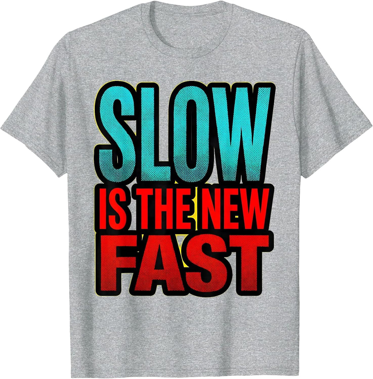 Men's Slow Is The New Fast Turtle Graphic Design T-Shirt - Heather Grey