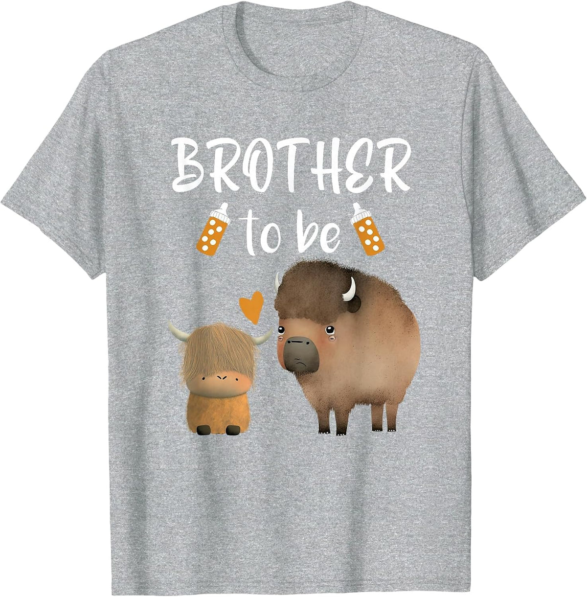 Brother to Be Buffalo Baby Shower Bison for Boy Or Girl T-Shirt - Heather Grey