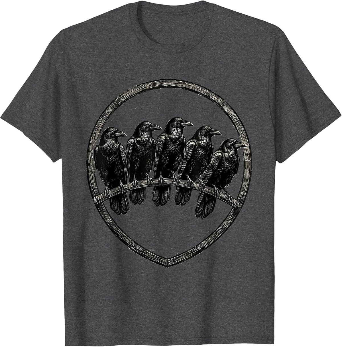 Murder Of Crows Dark Humor Gothic Bird Lover T-Shirt - Dark Heather Grey