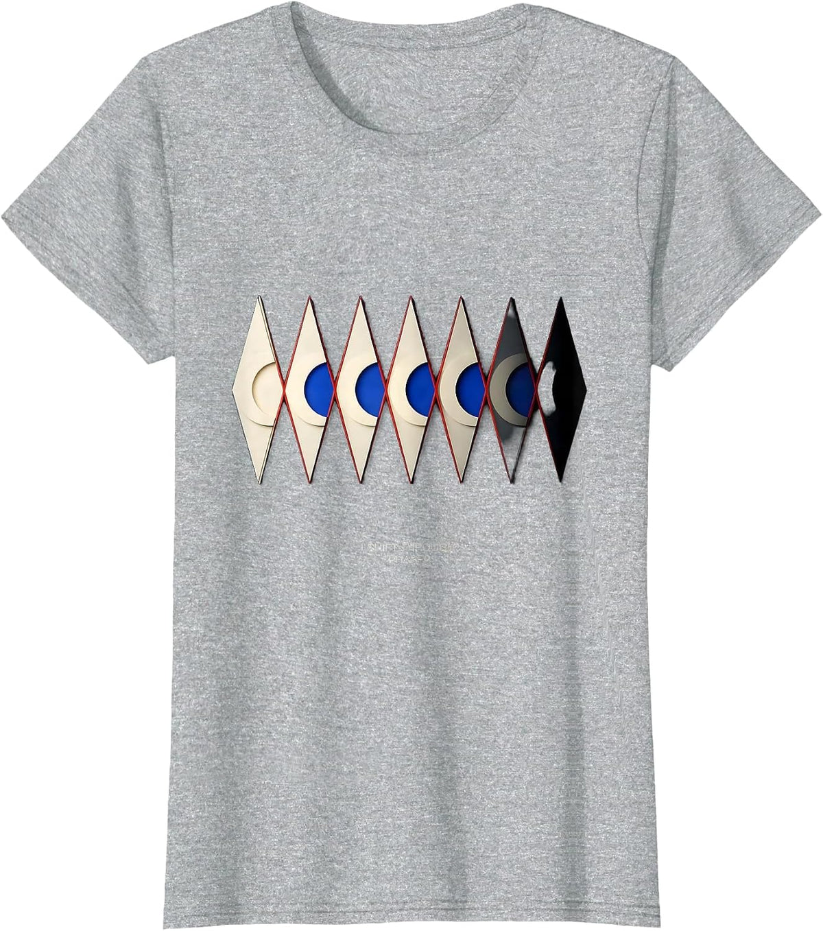 I Shift Through Phases Geometric Moon Phase Astronomy T-Shirt - Heather Grey