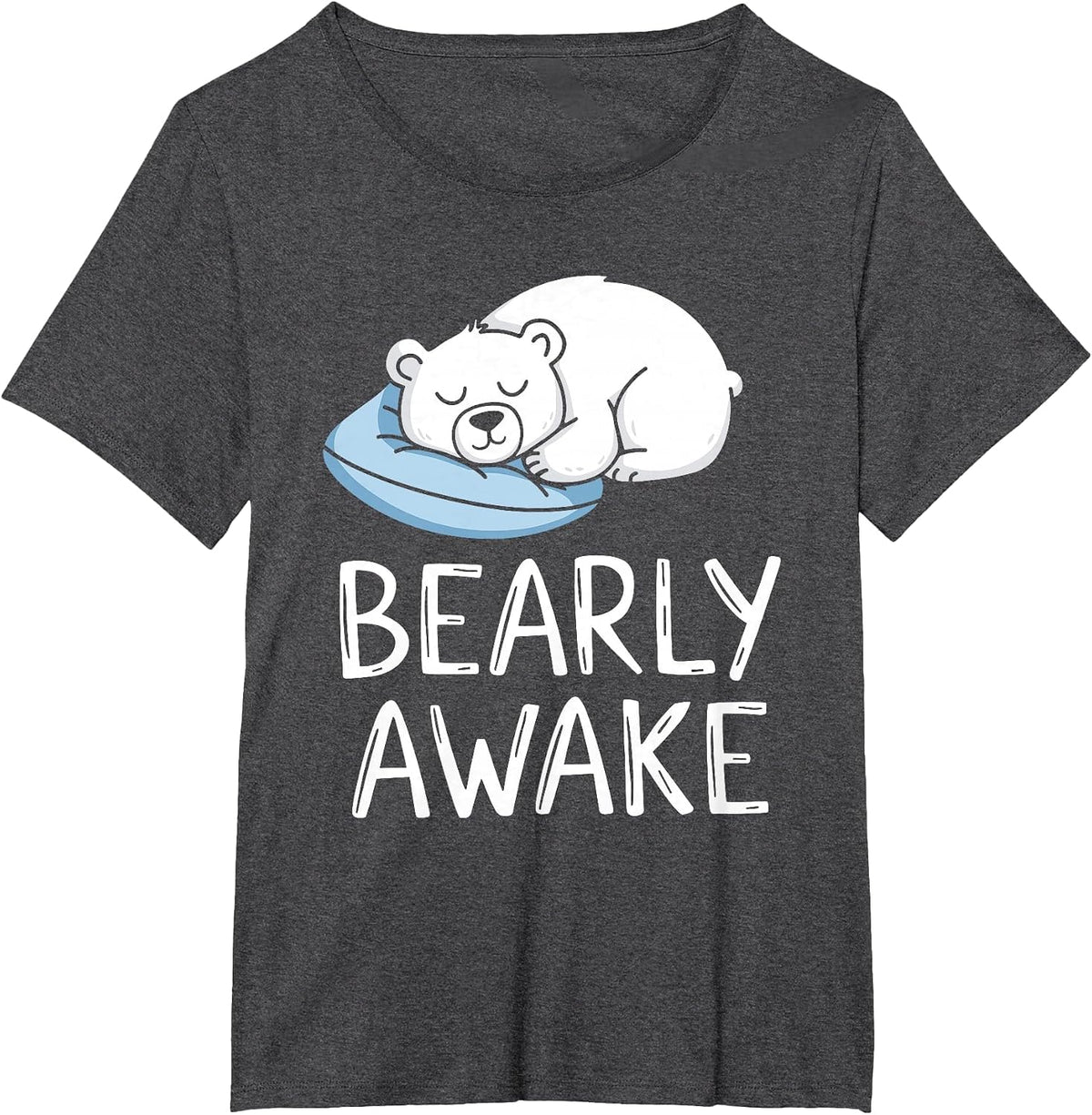 Polar Bear Pajama Bearly Awake Sleep T-Shirt - Dark Heather Grey