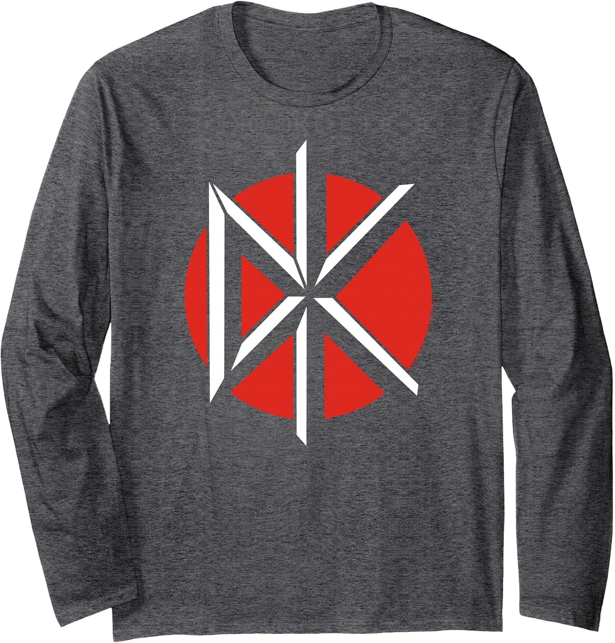 Dead Kennedys DK Logo Vintage Punk Band Long Sleeve T-Shirt - Adult Unisex Dark Heather Grey
