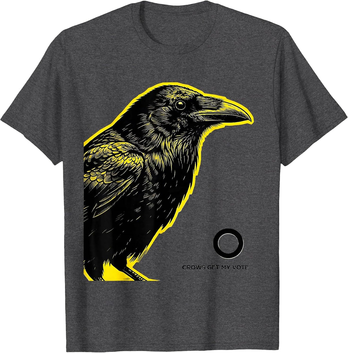 Men's Crows Get My Vote Funny Crow Lover Bird Enthusiast Humor T-Shirt - Dark Heather Grey