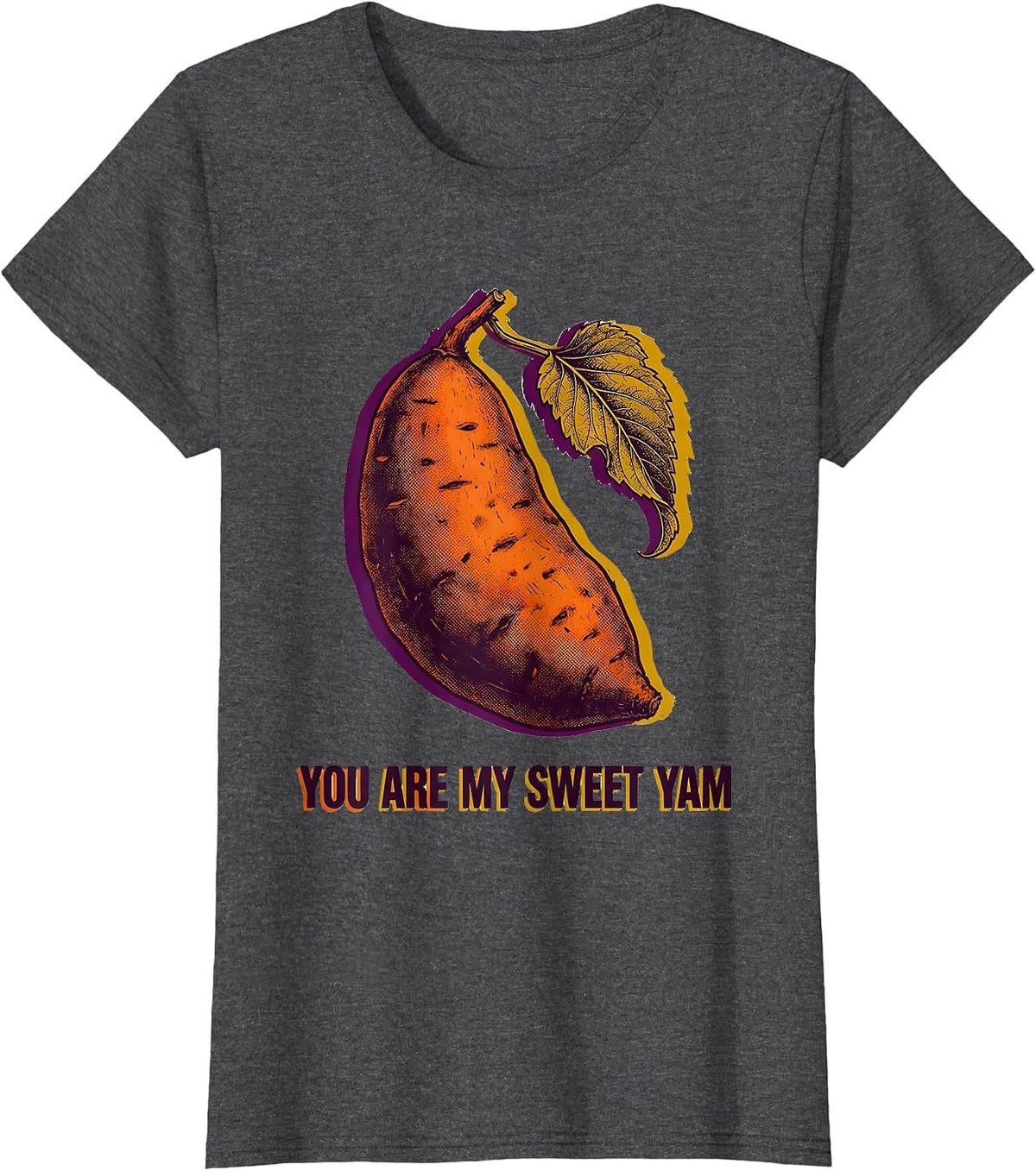 Women's You Are My Sweet Yam Funny Thanksgiving Couple Matching Set T-Shirt - Dark Heather Grey
