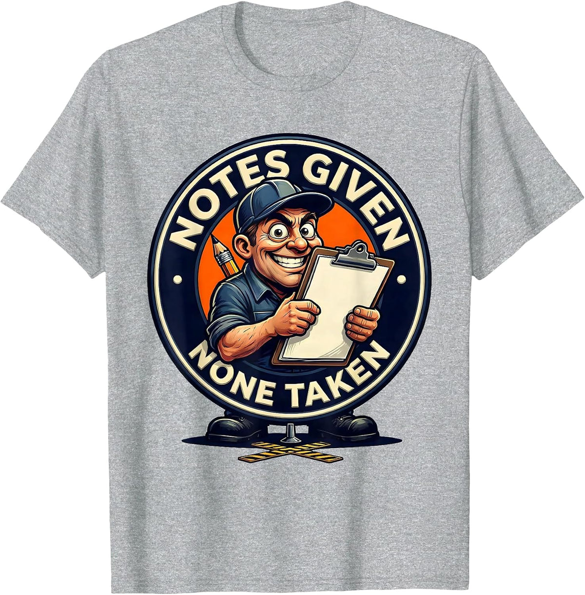 Men's Notes Given None Taken Funny Theater Kid Musical Theatre T-Shirt - Heather Grey
