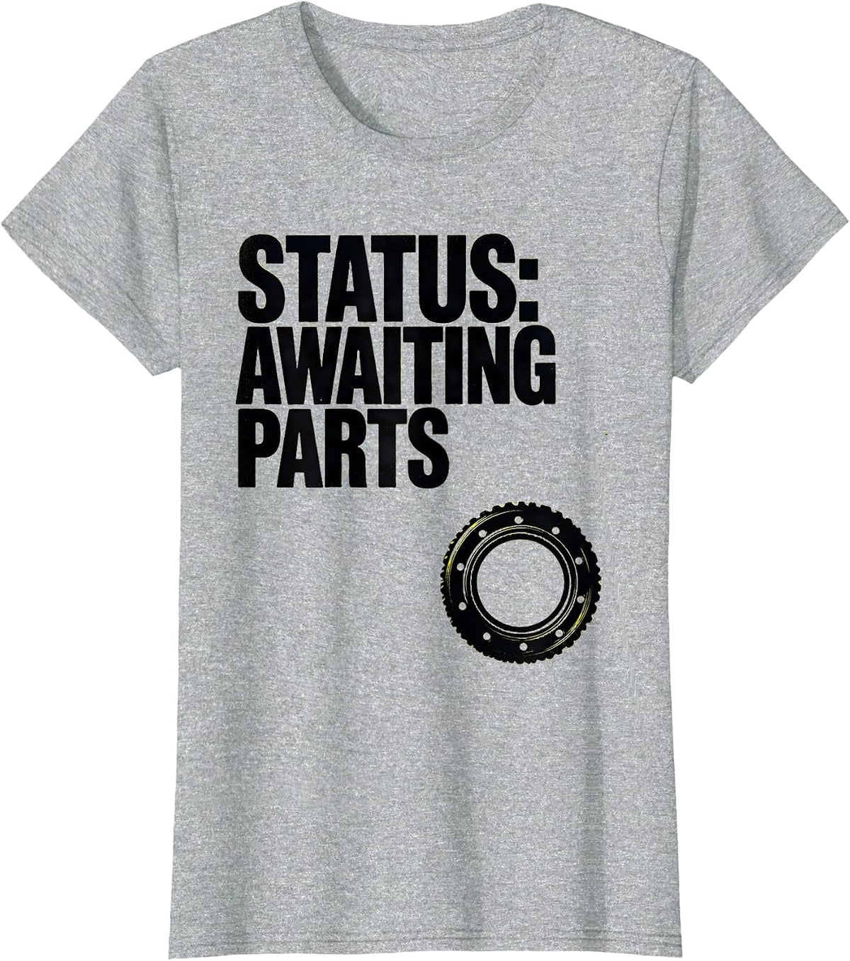 STATUS: AWAITING PARTS Funny Mechanic Skeleton Auto Repair T-Shirt - Heather Grey