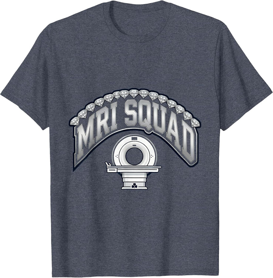 MRI Squad Sparkle Varsity Radiology Tech Rad Tech Student T-Shirt - Heather Blue
