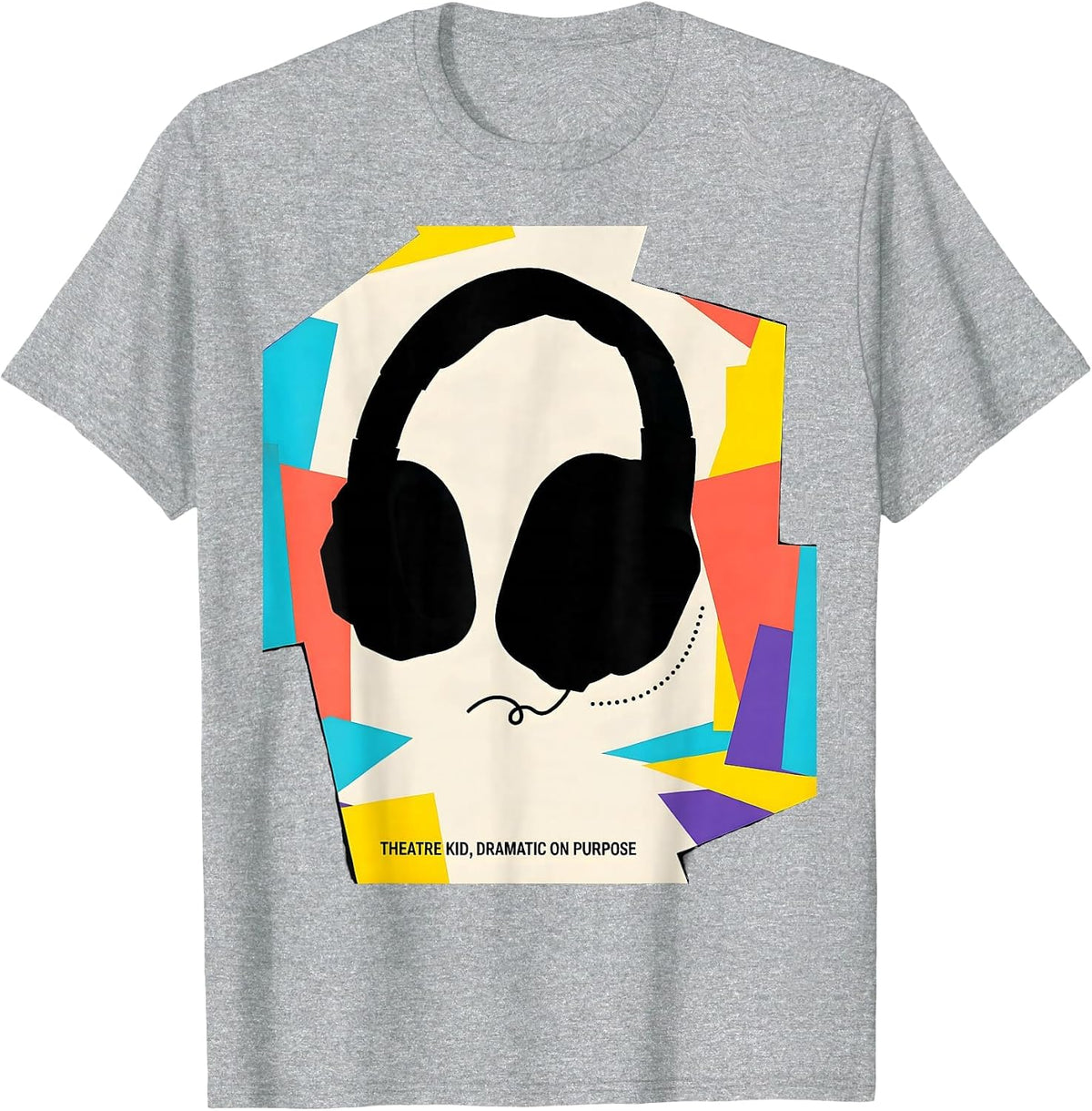 Men's Theatre Kid Dramatic On Purpose Memphis Retro Theater Drama T-Shirt - Heather Grey
