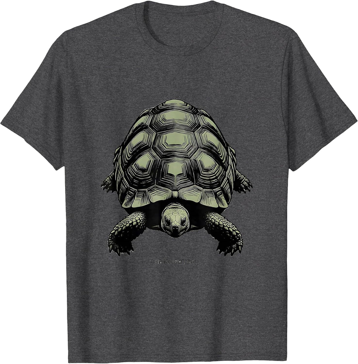 This Is How I Roll Funny Tortoise Pet Lover Humor T-Shirt - Dark Heather Grey