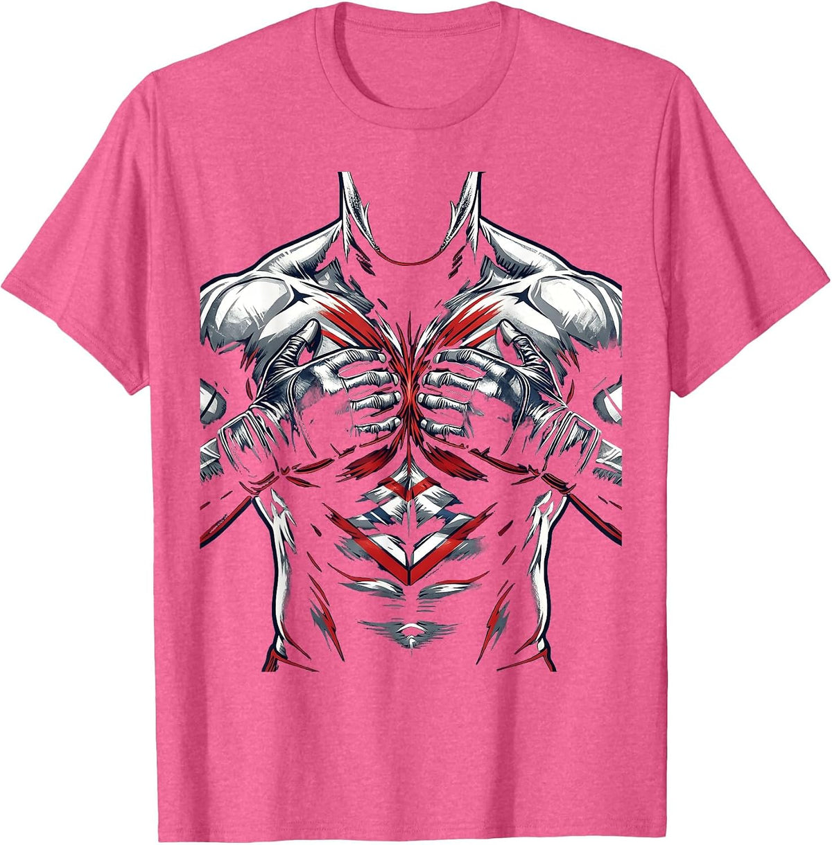ICU Nurse Chest Compressions Graphic Design T-Shirt - Pink Heather