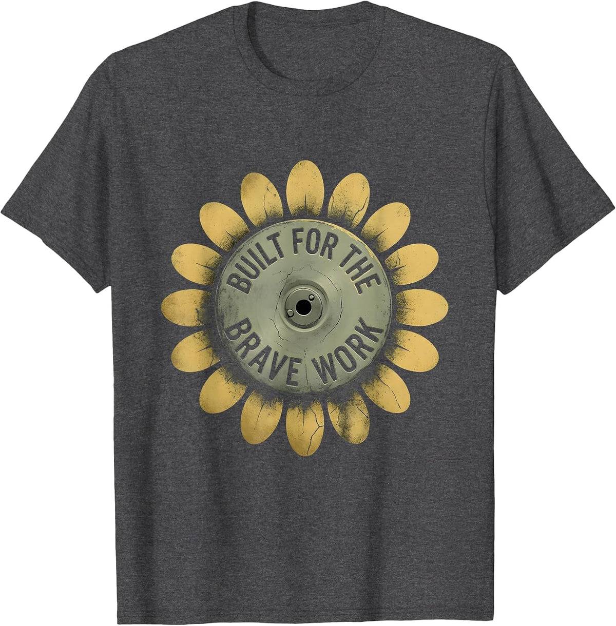 Built for the Brave Work Social Worker Design T-Shirt - Dark Heather Grey