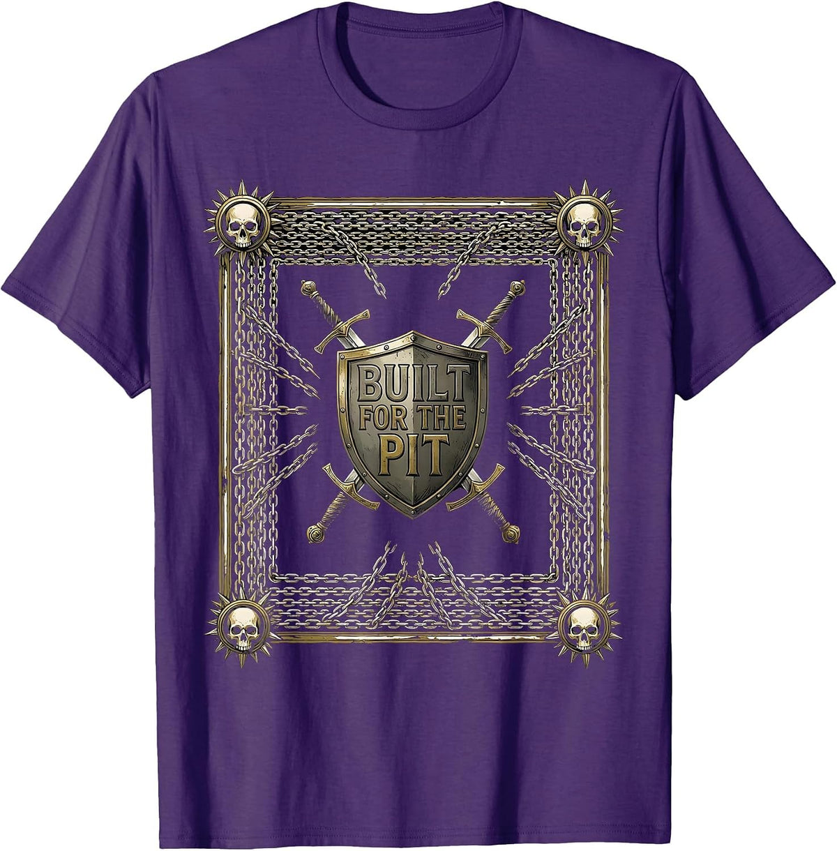 Built for the Pit Metal Music Graphic Design T-Shirt - Purple