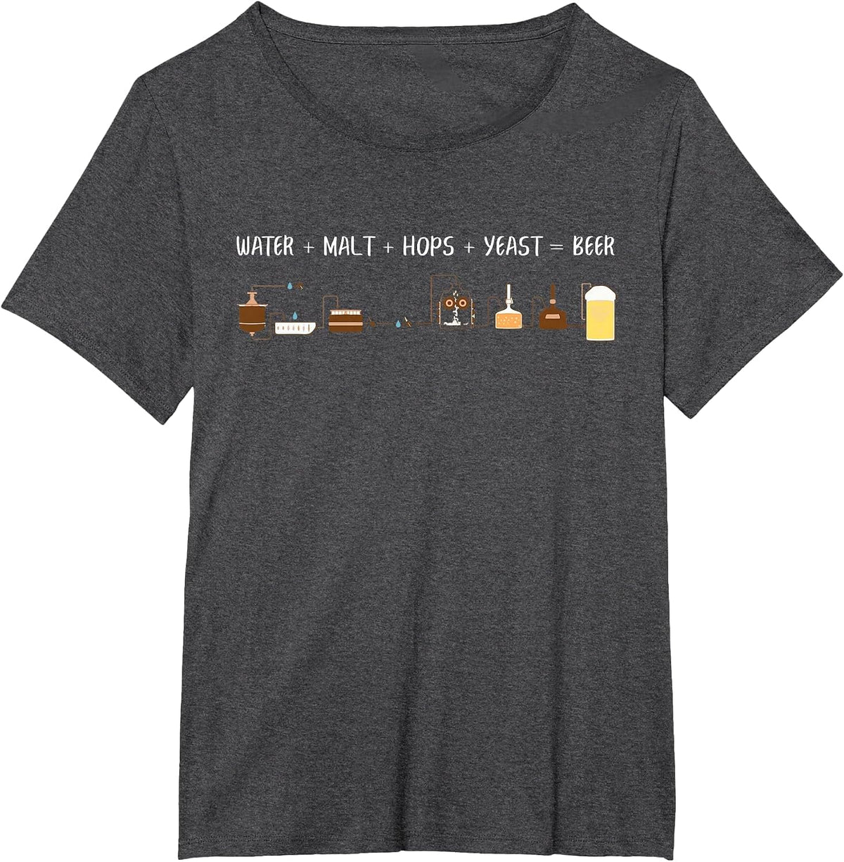 Craft Beer Making Cycle Diagram for Homebrew Funny T-Shirt - Dark Heather Grey