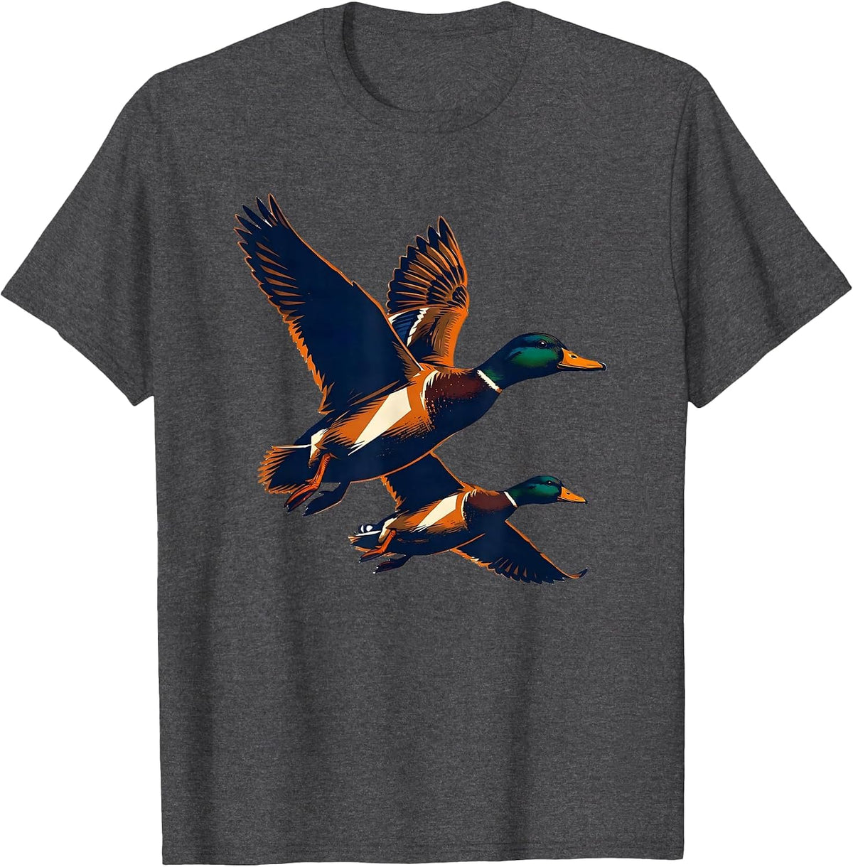 Men's Mallard Duck Hunting Dad Retro Camo Gift T-Shirt - Dark Heather Grey