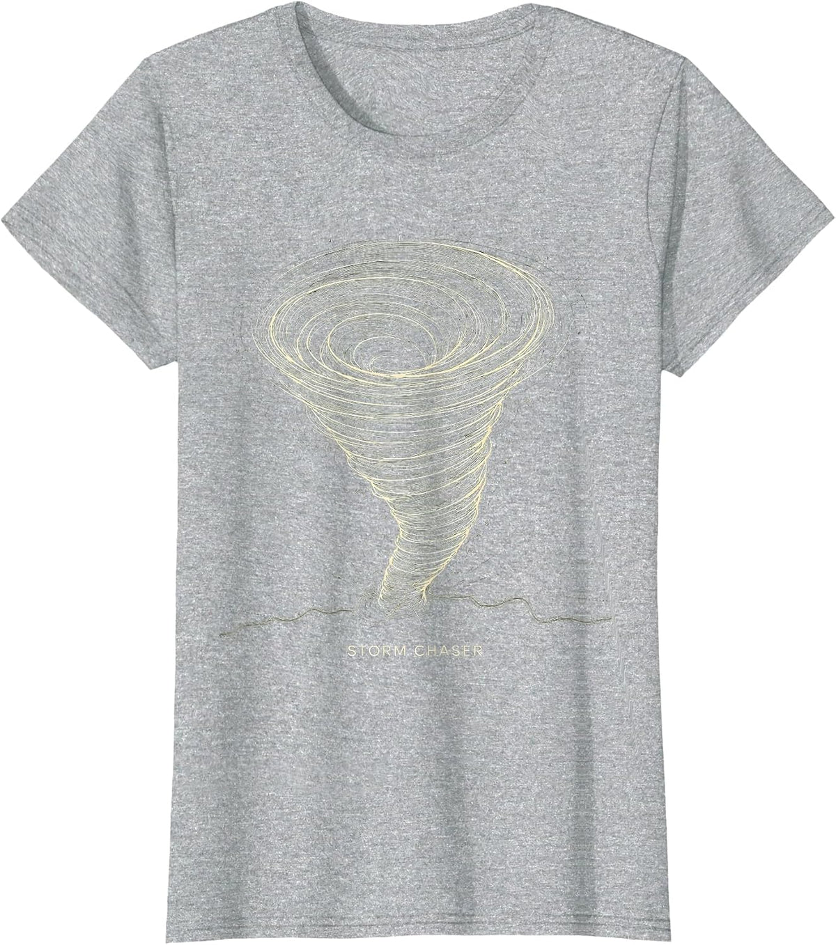 Storm Chaser Topographic Contour Tornado Meteorology T-Shirt - Heather Grey