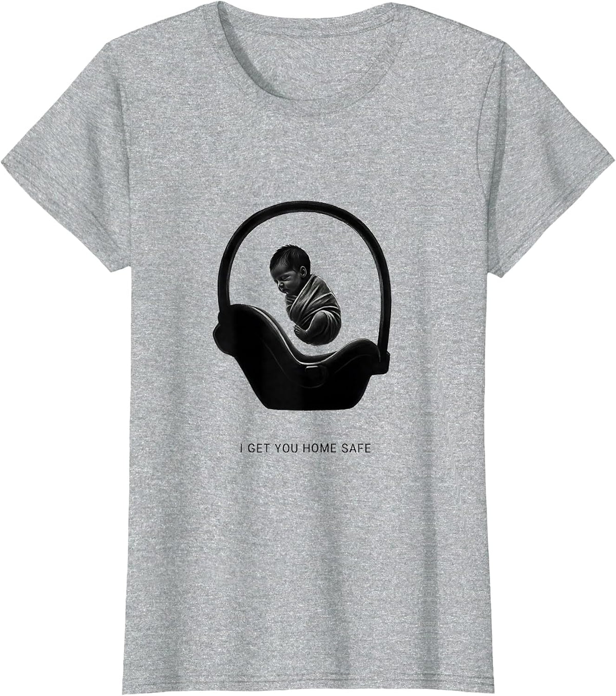 I Get You Home Safe Minimalist OB GYN Squad Nurse OB Tech T-Shirt - Heather Grey