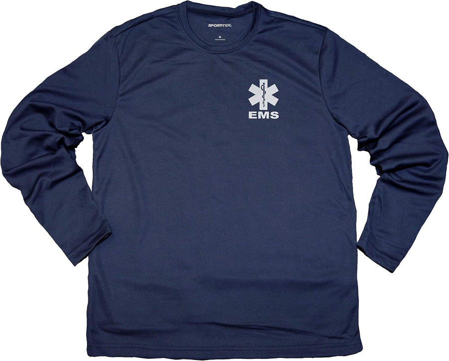 EMS Long Sleeve Moisture Wicking tee with Reflective Decoration - Navy