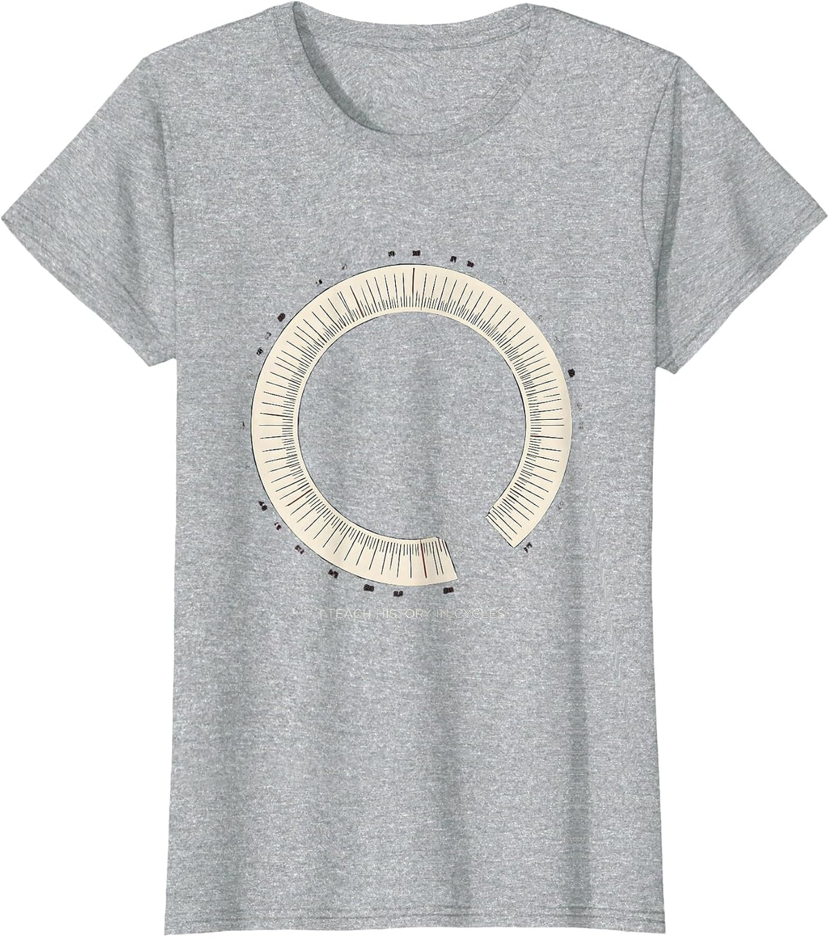 Women's I Teach History In Cycles Funny History Teacher Back T-Shirt - Heather Grey