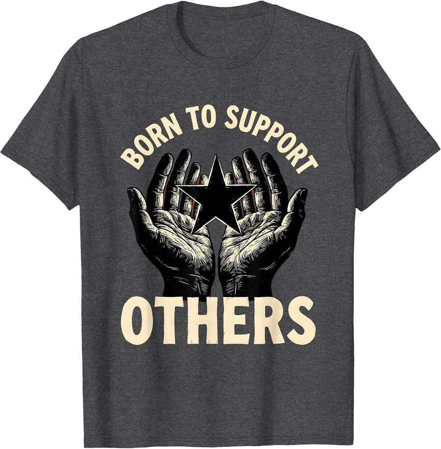 Men's Born to Support Others Paraprofessional Design T-Shirt - Dark Heather Grey