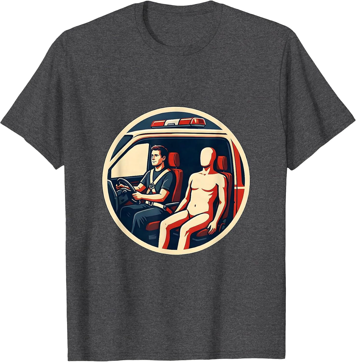 Sealed EMT Mannequin Training Badge Dark Humor T-Shirt - Dark Heather Grey