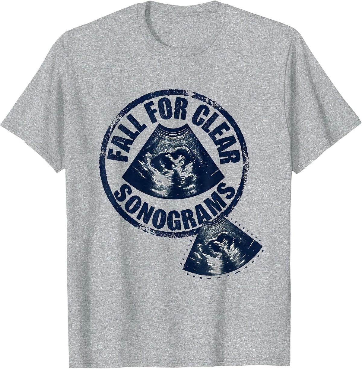 Men's Fall For Clear Sonograms Rubber Stamp Ultrasound Tech T-Shirt - Heather Grey