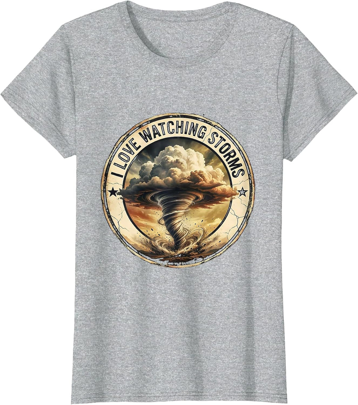 Women's I Love Watching Storms Distressed Funny Storm Chaser T-Shirt - Heather Grey