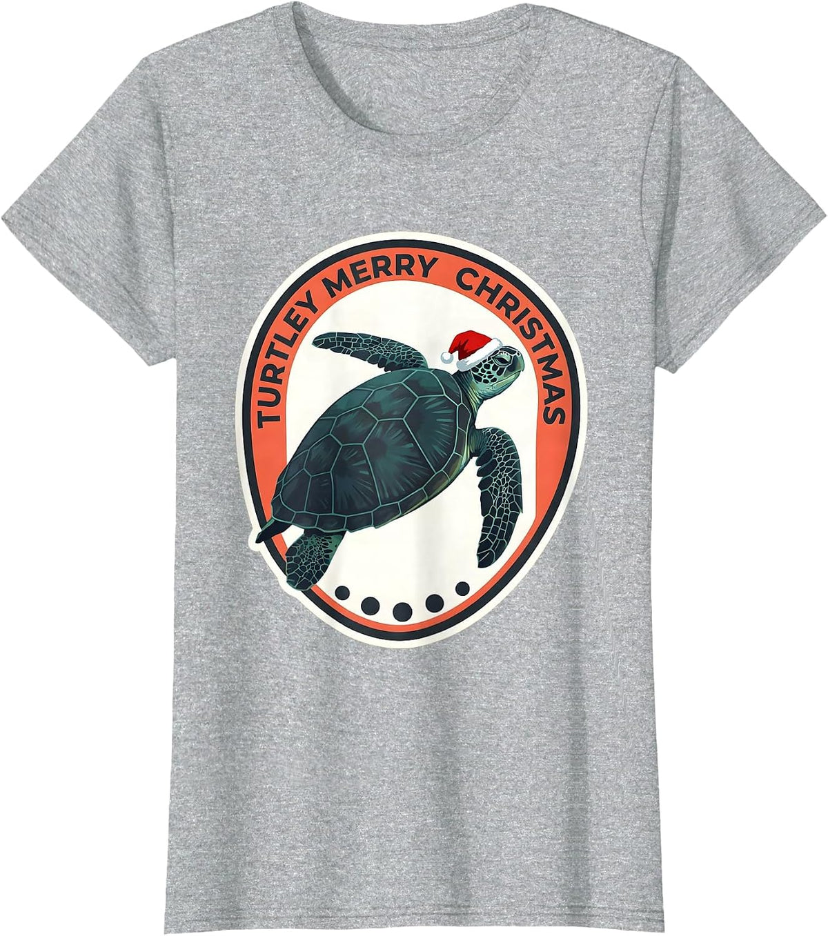 Turtley Merry Christmas Midcentury Modern Sea Turtle Lover T-Shirt - Heather Grey