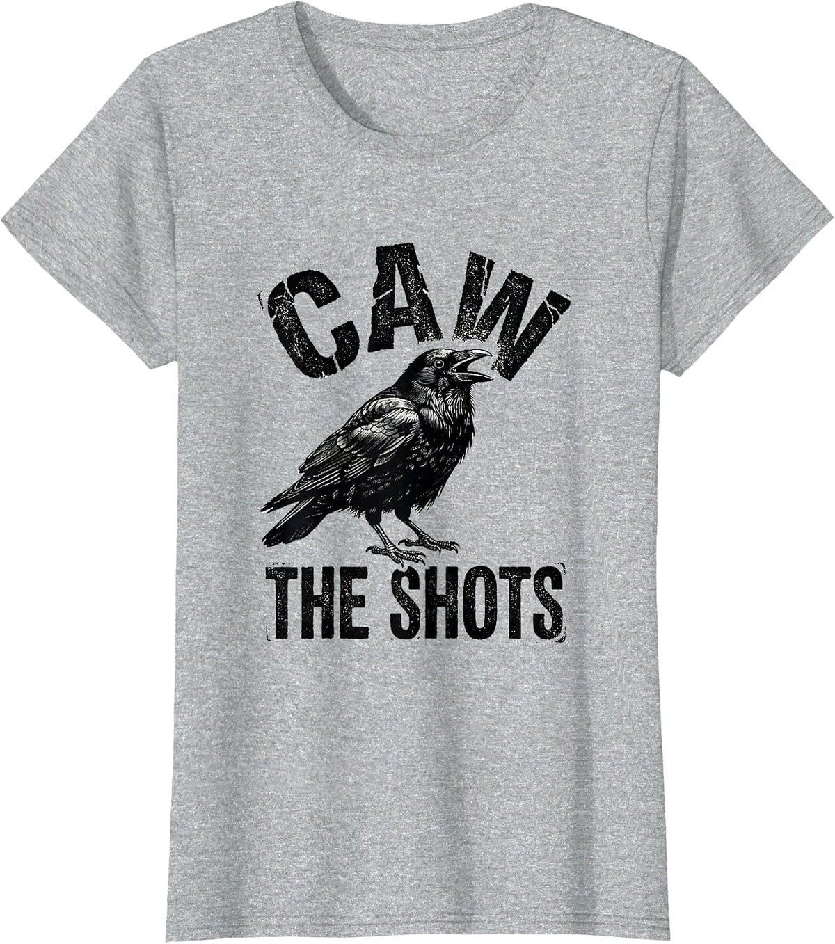 caw the shots Gothic Crow Bird-Pun Humor Raven Lover T-Shirt - Heather Grey