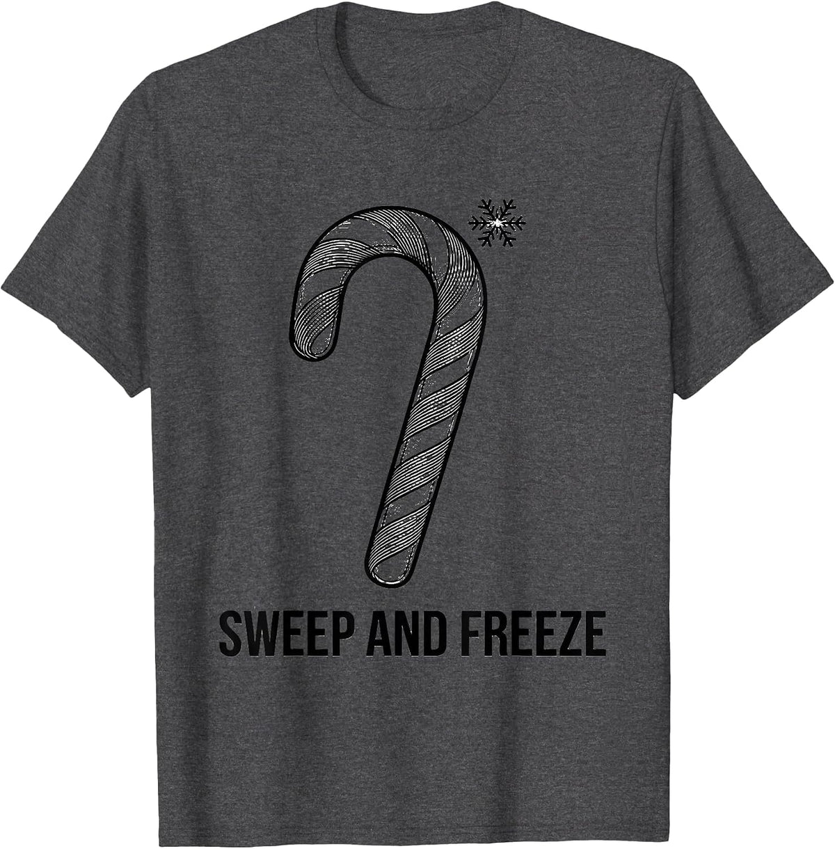 Men's Sweep And Freeze Funny Medical Tech Christmas Sonographer T-Shirt - Dark Heather Grey