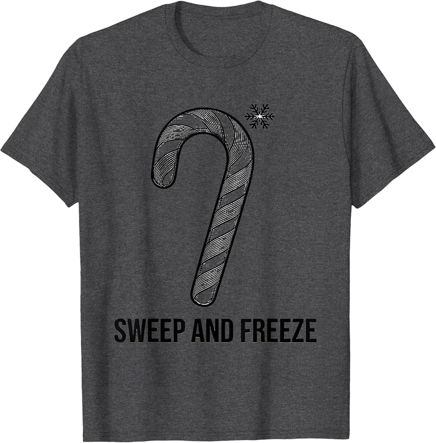 Men's Sweep And Freeze Funny Medical Tech Christmas Sonographer T-Shirt - Dark Heather Grey