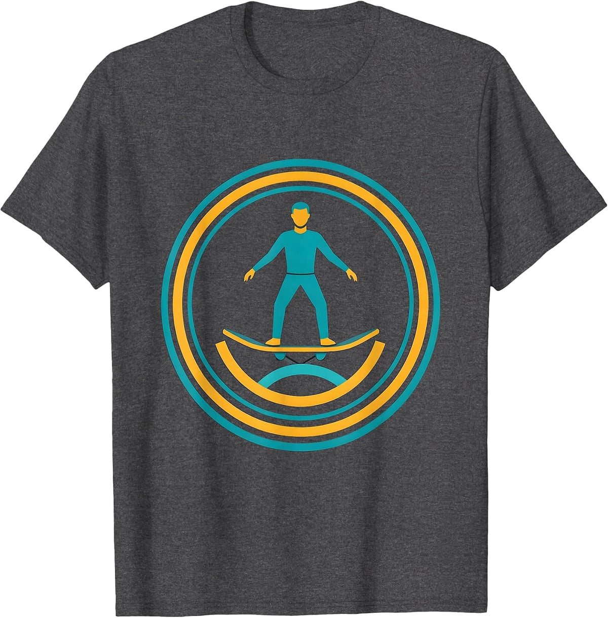 Physical Therapy Balance Board Confidence Illustration T-Shirt - Dark Heather Grey