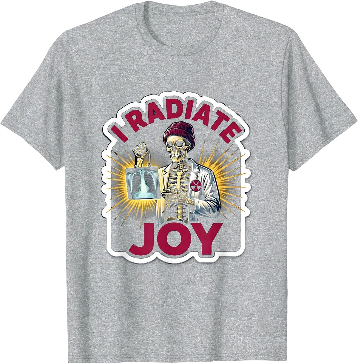 Men's I Radiate Joy Funny Radiology Tech Rad Tech Humor T-Shirt - Heather Grey