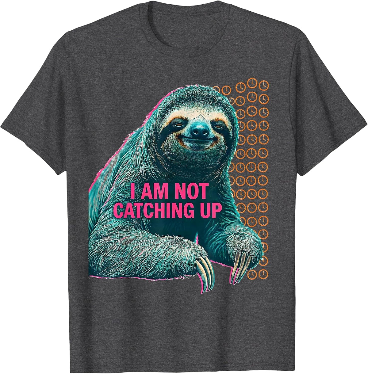 Men's I Am Not Catching Up Funny Sloth Lover Gift T-Shirt - Dark Heather Grey
