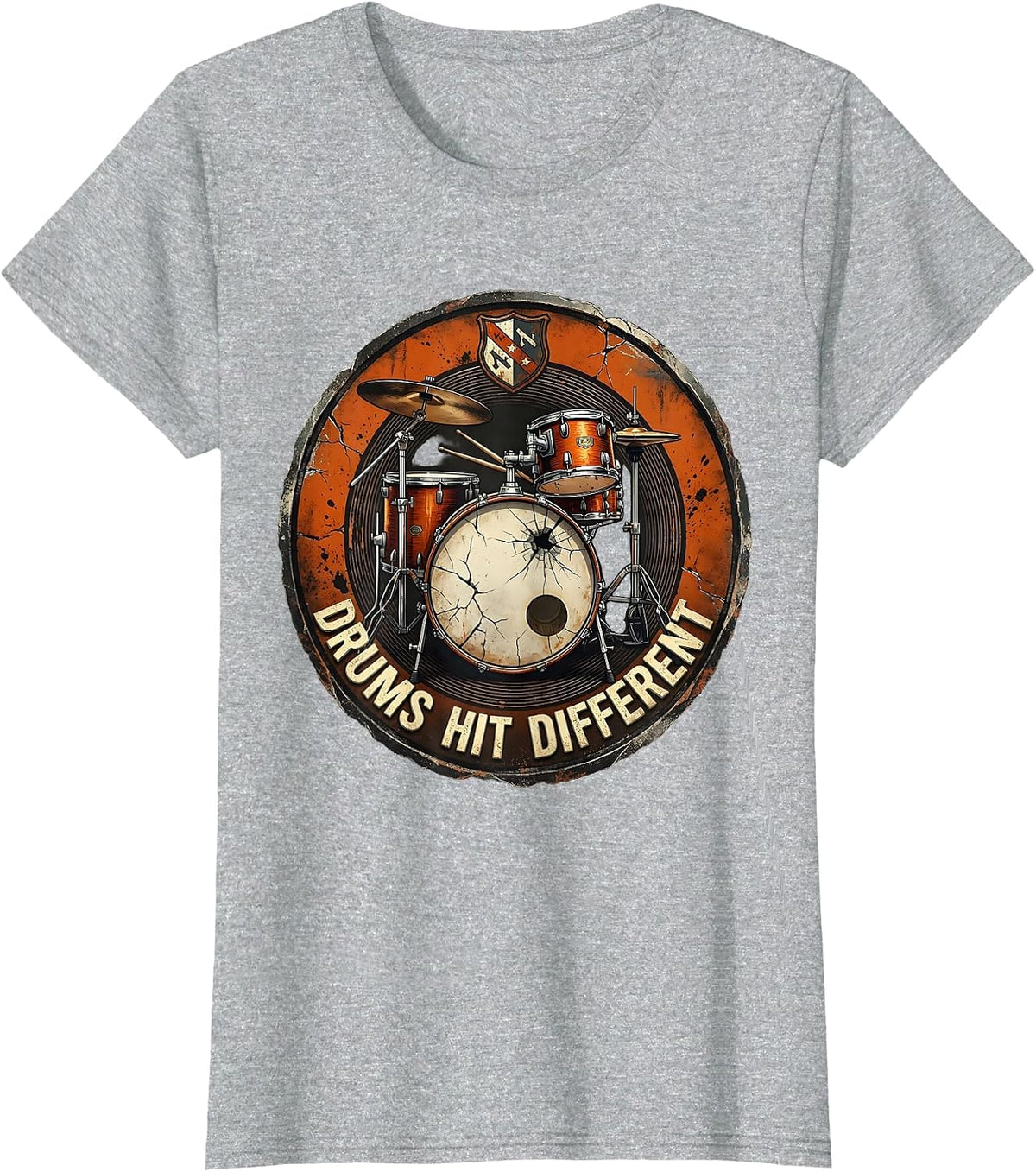 Drums Hit Different Drummer Music Design T-Shirt - Heather Grey