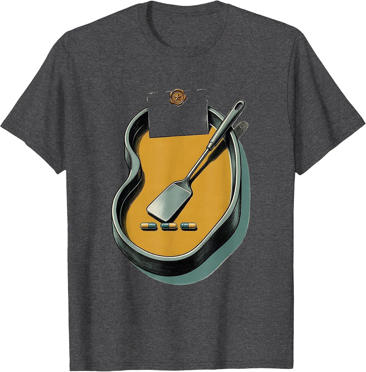 Men's Midcentury Counting Tray Pharmacy Tech Cute Humor T-Shirt - Dark Heather Grey