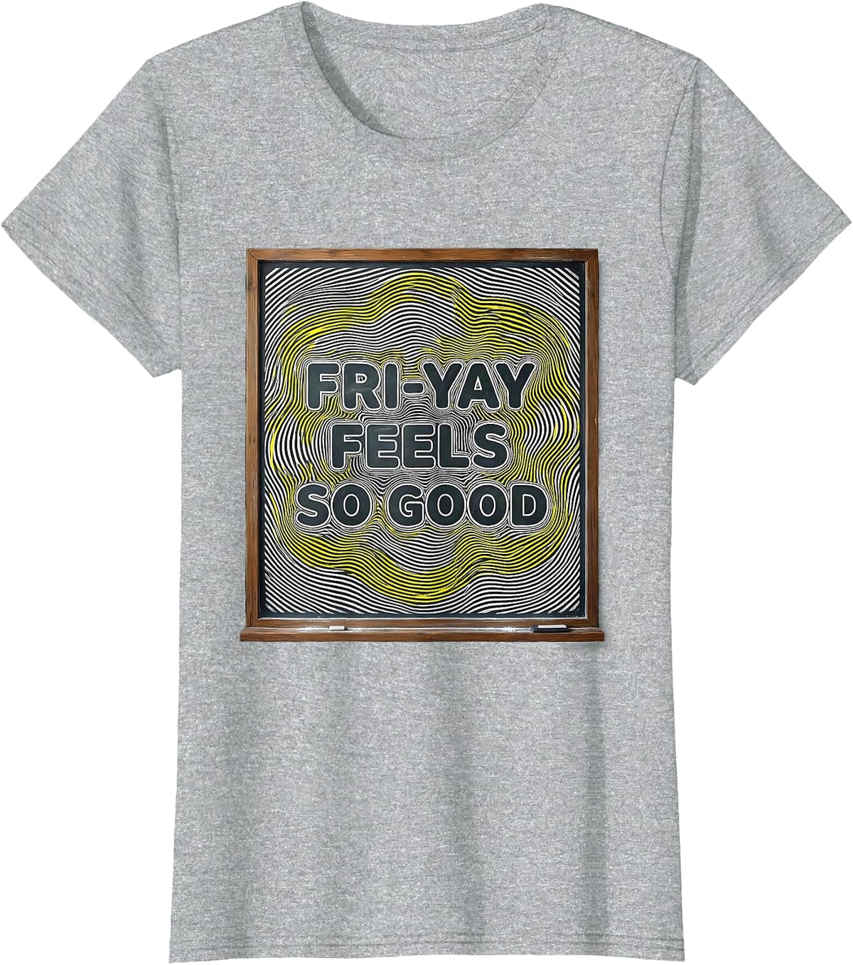 Fri-Yay Feels So Good Teacher Design T-Shirt - Heather Grey