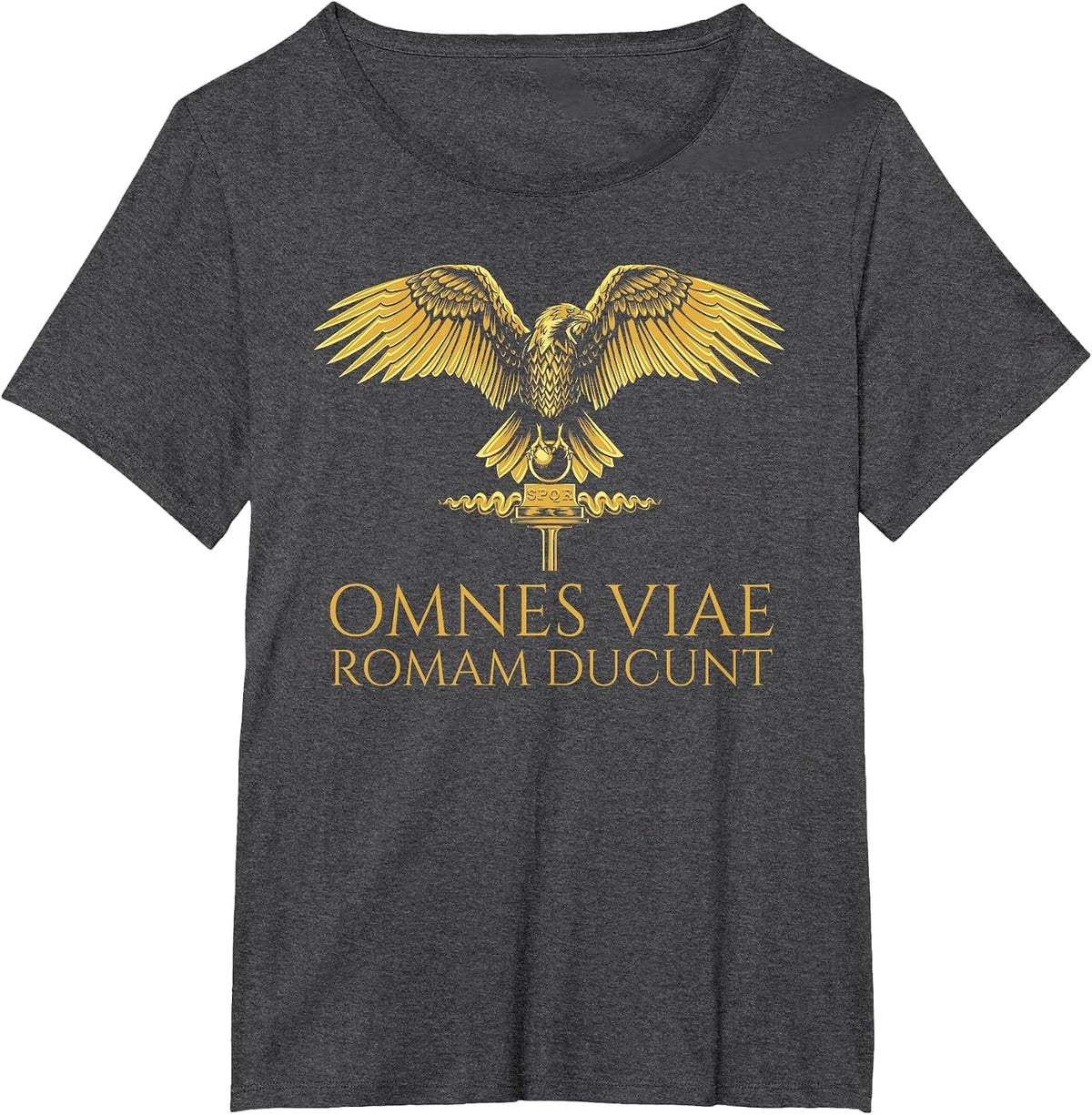 Omnes Viae Romam Ducunt - All Roads Lead to Rome - Latin T-Shirt - Dark Heather Grey