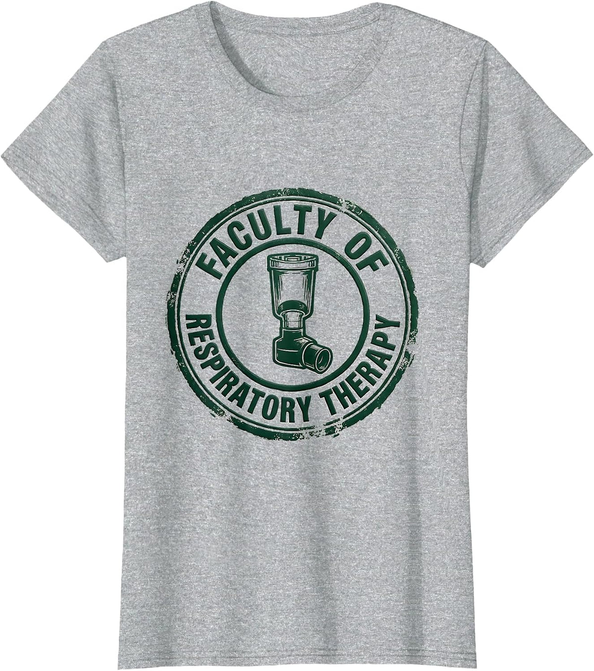 Women's Faculty of Respiratory Therapy Rubber Stamp Respiratory T-Shirt - Heather Grey