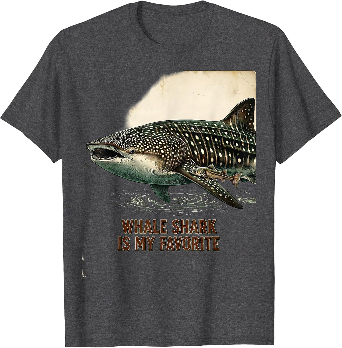 Men's Whale Shark Is My Favorite Vintage Ocean Animal Lover Marine T-Shirt - Dark Heather Grey