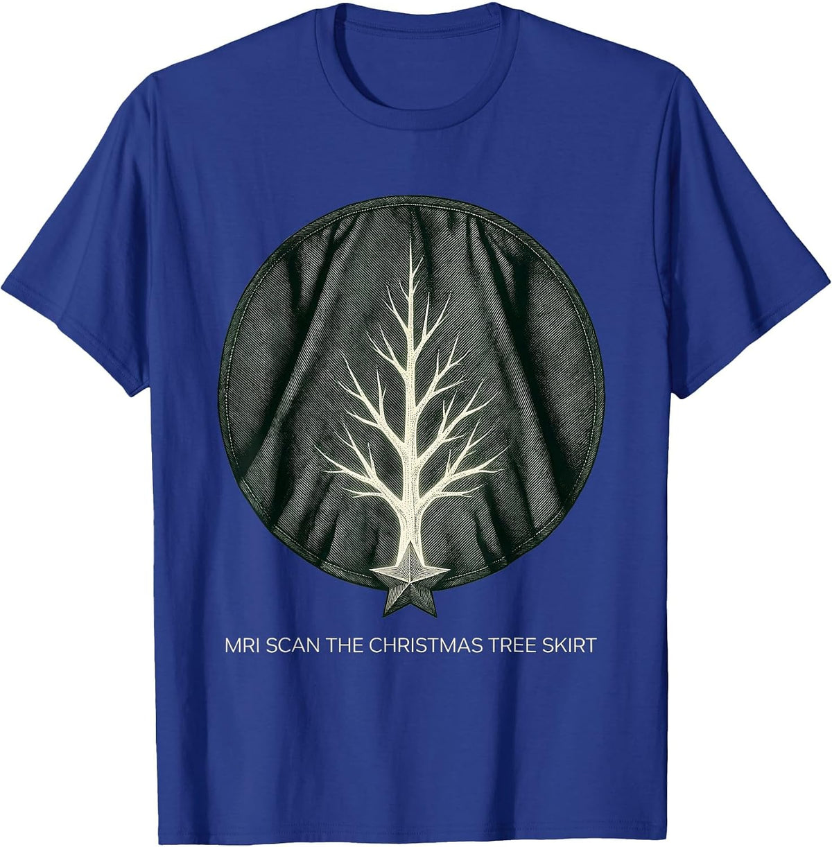 Men's MRI Scan The Christmas Tree Skirt Radiology Tech Holiday T-Shirt - Royal Blue