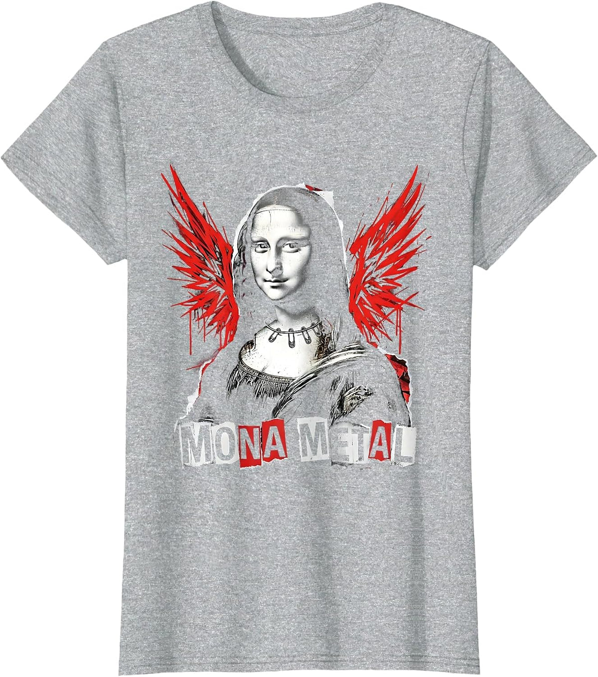 Mona Metal Funny Punk Metal Streetwear Art Lover T-Shirt - Heather Grey