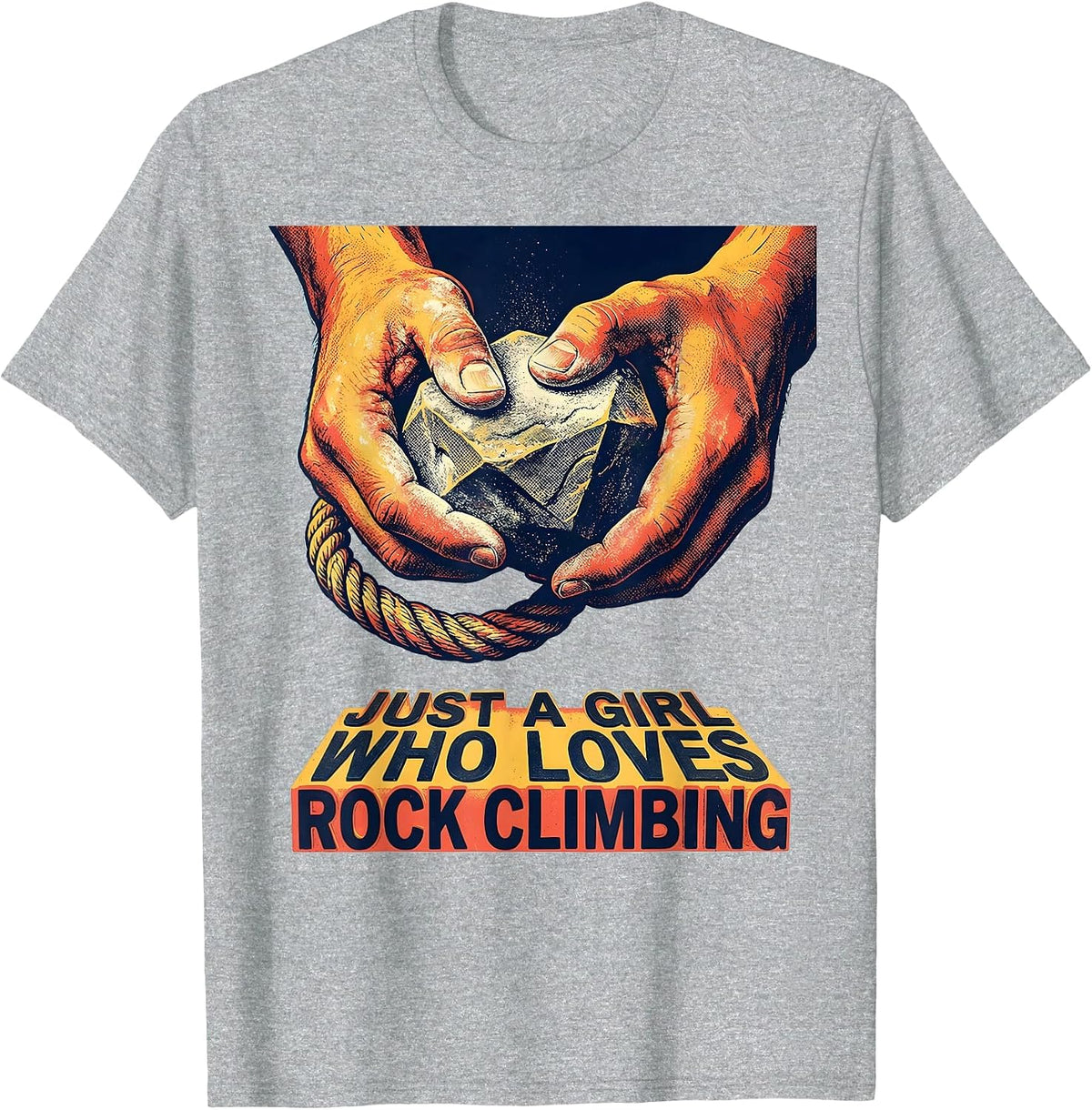 Men's Just A Girl Who Loves Rock Climbing Cute Hobby Gift T-Shirt - Heather Grey