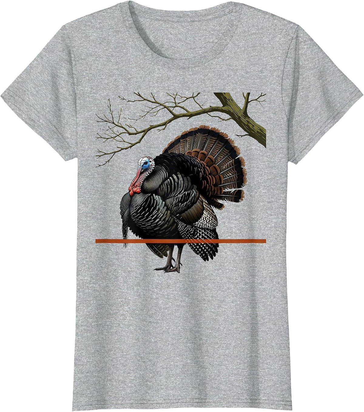 Women's Wild Turkey Strut Editorial Hunter Humor Spring T-Shirt - Heather Grey