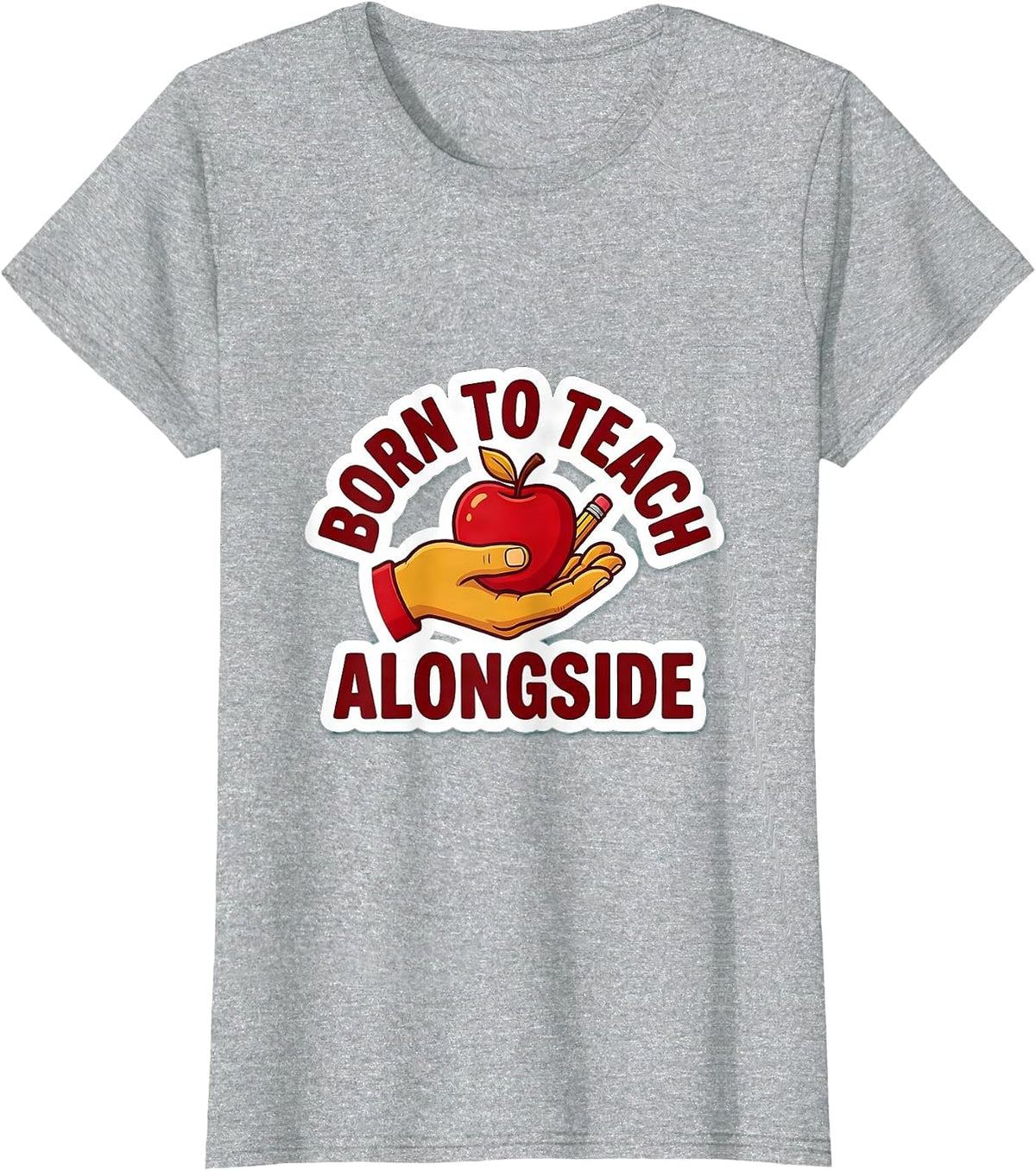 Women's Born to Teach Paraprofessional Appreciation Design T-Shirt - Heather Grey