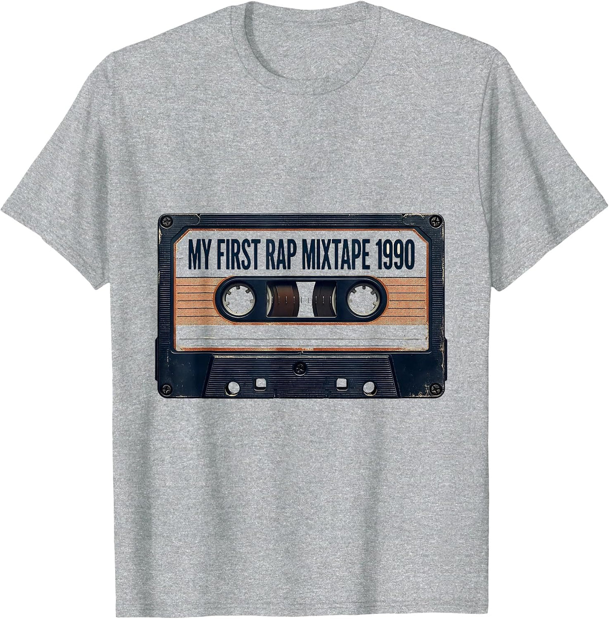 Men's My First Rap Mixtape 1990 Vintage Retro Hip Hop Nostalgia T-Shirt - Heather Grey