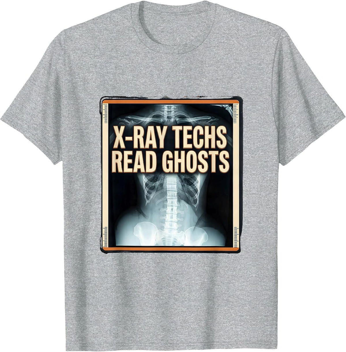 Men's X-Ray Techs Read Ghosts Funny Radiology Halloween Season T-Shirt - Heather Grey