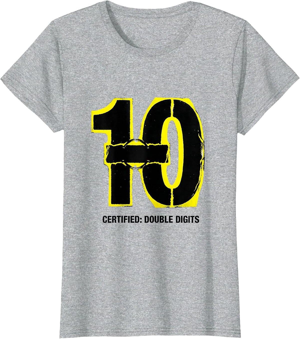 Women's Certified: Double Digits 10th Birthday Ten Year Old Kids T-Shirt - Heather Grey