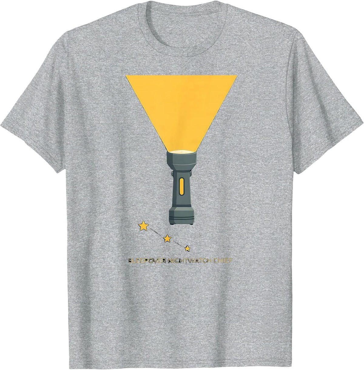 Men's Sleepover Nightwatch Chief Funny Slumber Party Squad T-Shirt - Heather Grey