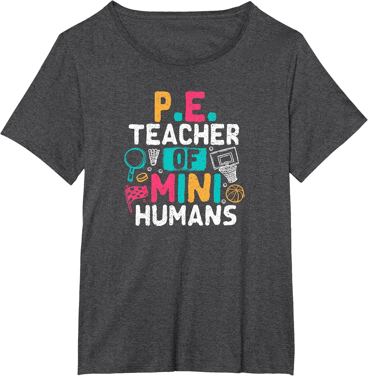 PE Teacher Back to School Physical Education Gym Teachers T-Shirt - Dark Heather Grey